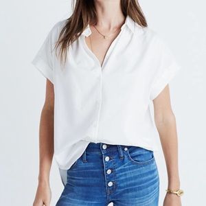 Madewell Central Shirt in pure white XS nwot